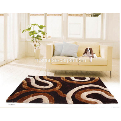 Tapis en soie en soie et torsion 3D